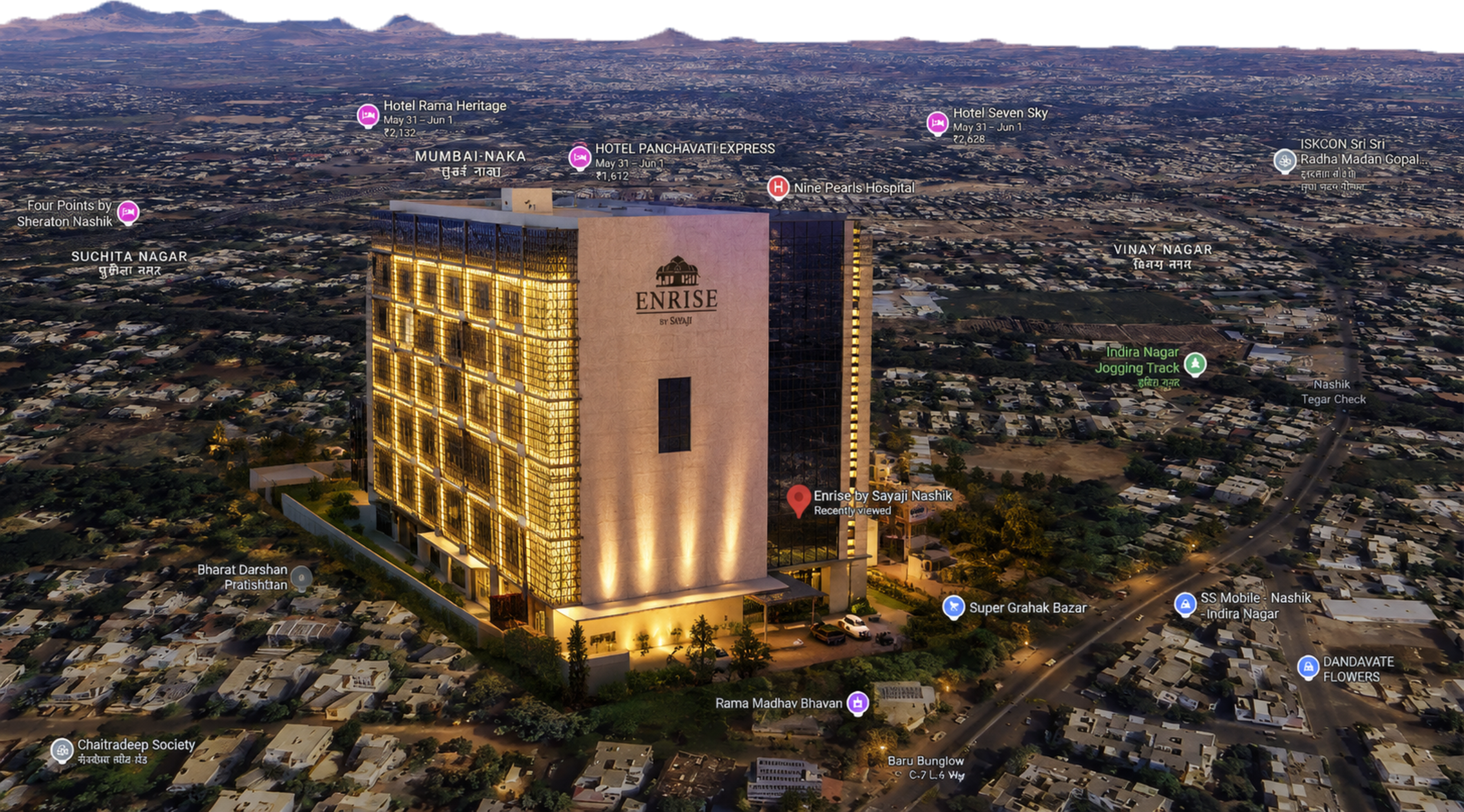 Aerial map view of Enrise by Sayaji Nashik location